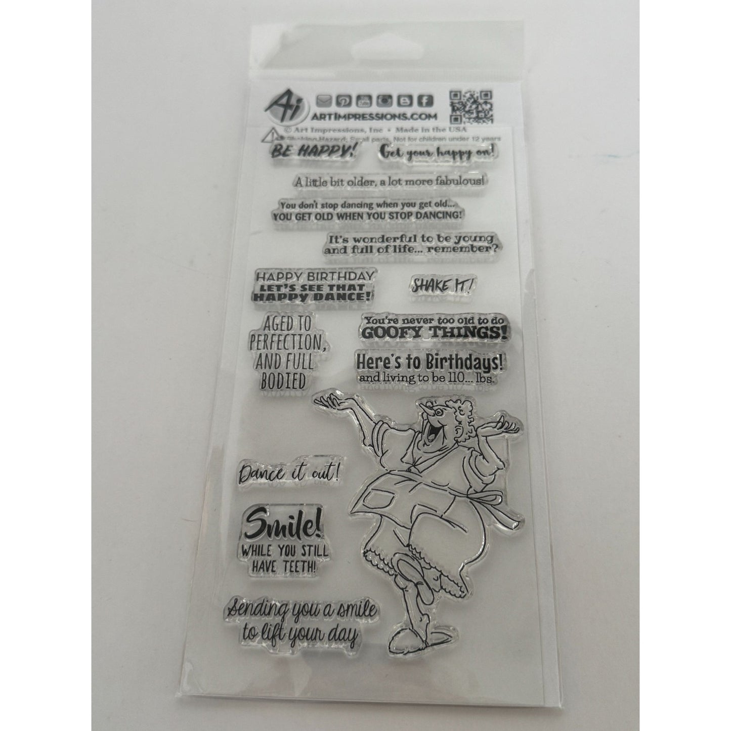 Art Impressions Clear Stamps Be Happy Laugh Lines Funny Birthday Sayings Grandma