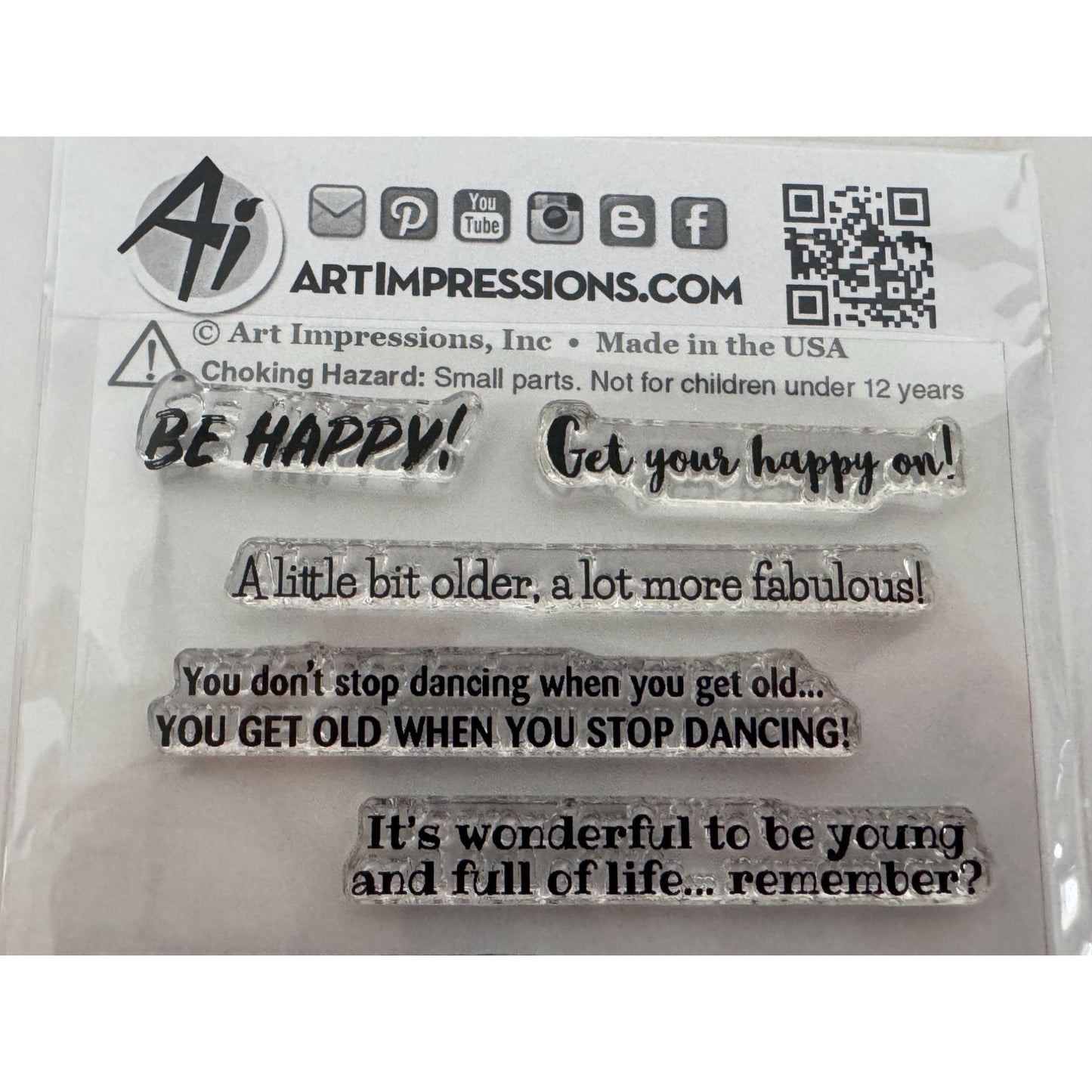 Art Impressions Clear Stamps Be Happy Laugh Lines Funny Birthday Sayings Grandma