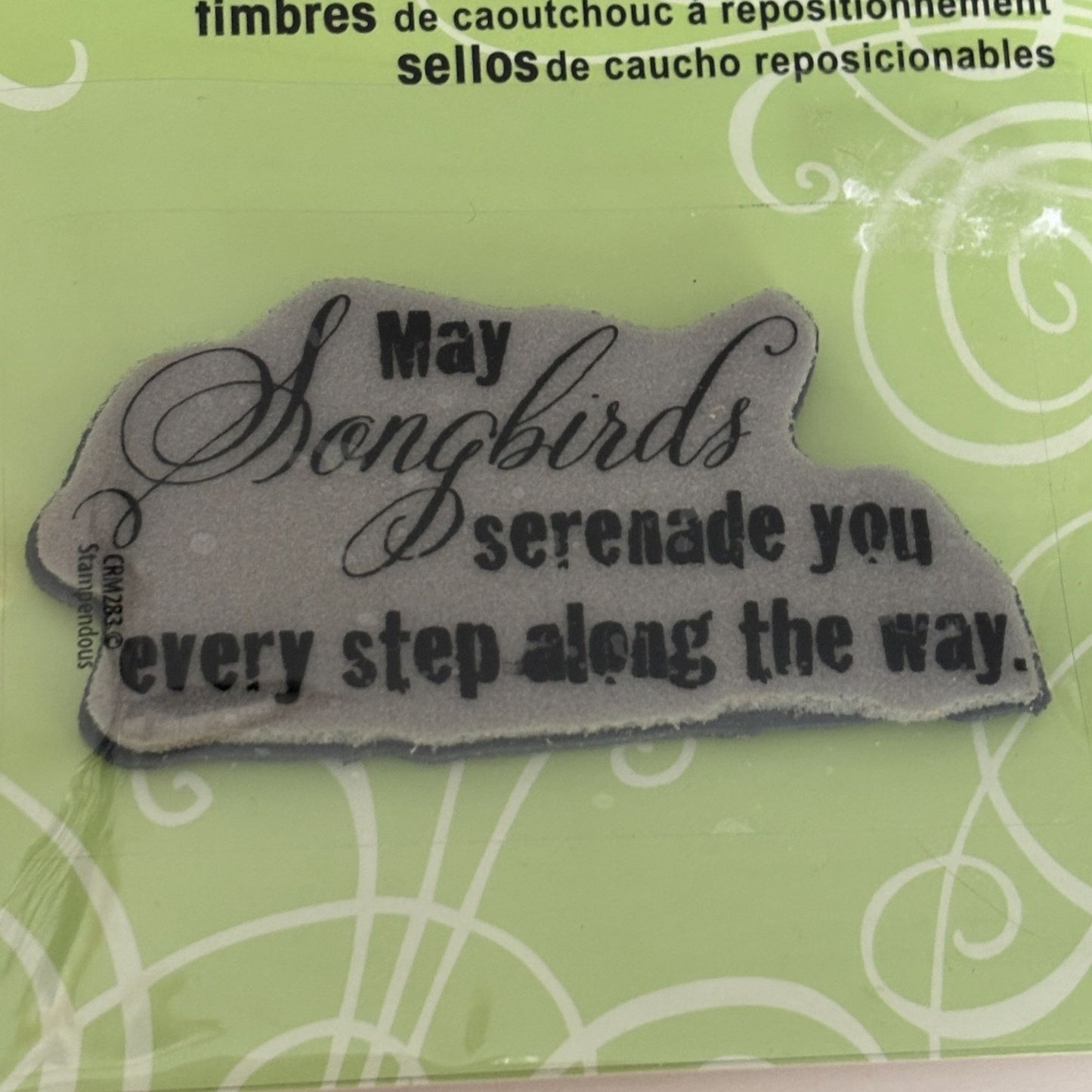 Stampendous Cling Rubber Stamp Songbirds Serenade Quote Sentiment Card Making Words Bird Nature