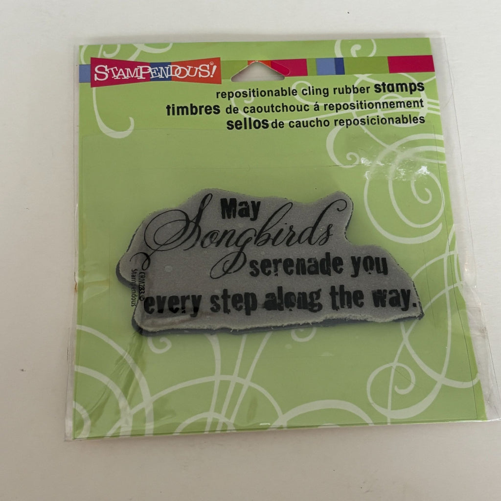 Stampendous Cling Rubber Stamp Songbirds Serenade Quote Sentiment Card Making Words Bird Nature
