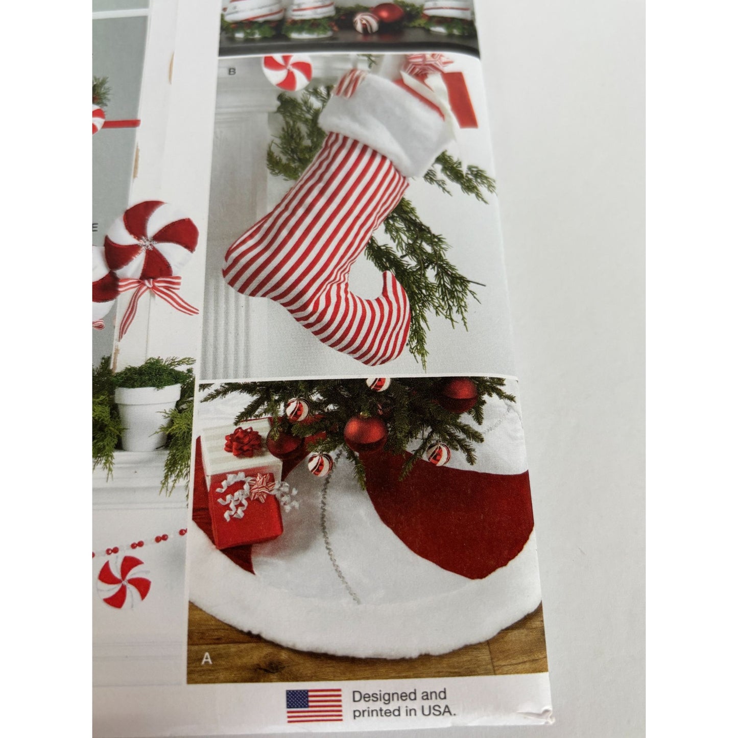 Simplicity Sewing Pattern S9668 Christmas Stocking Wreath Peppermint Tree Skirt