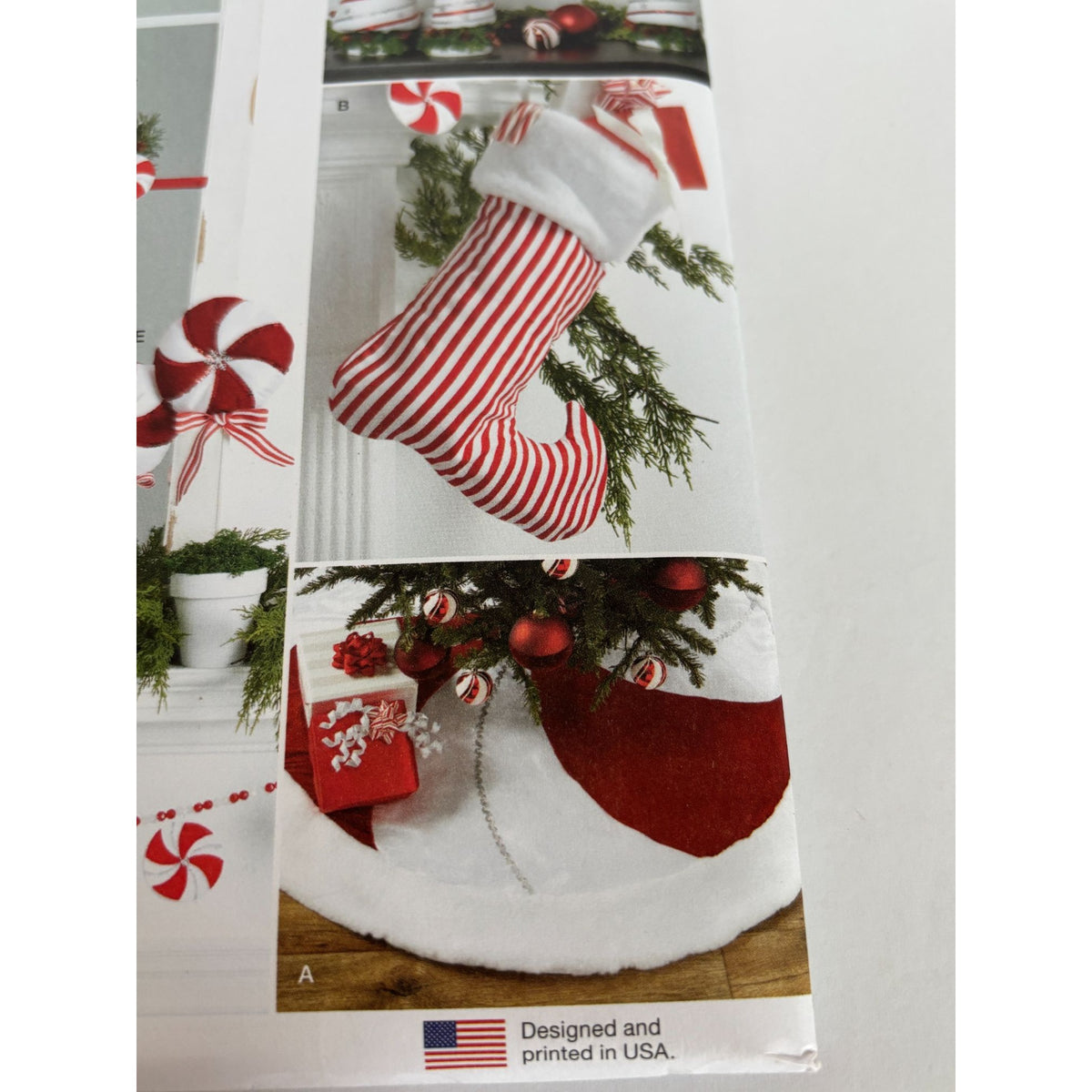 Simplicity Sewing Pattern S9668 Christmas Stocking Wreath Peppermint Tree Skirt