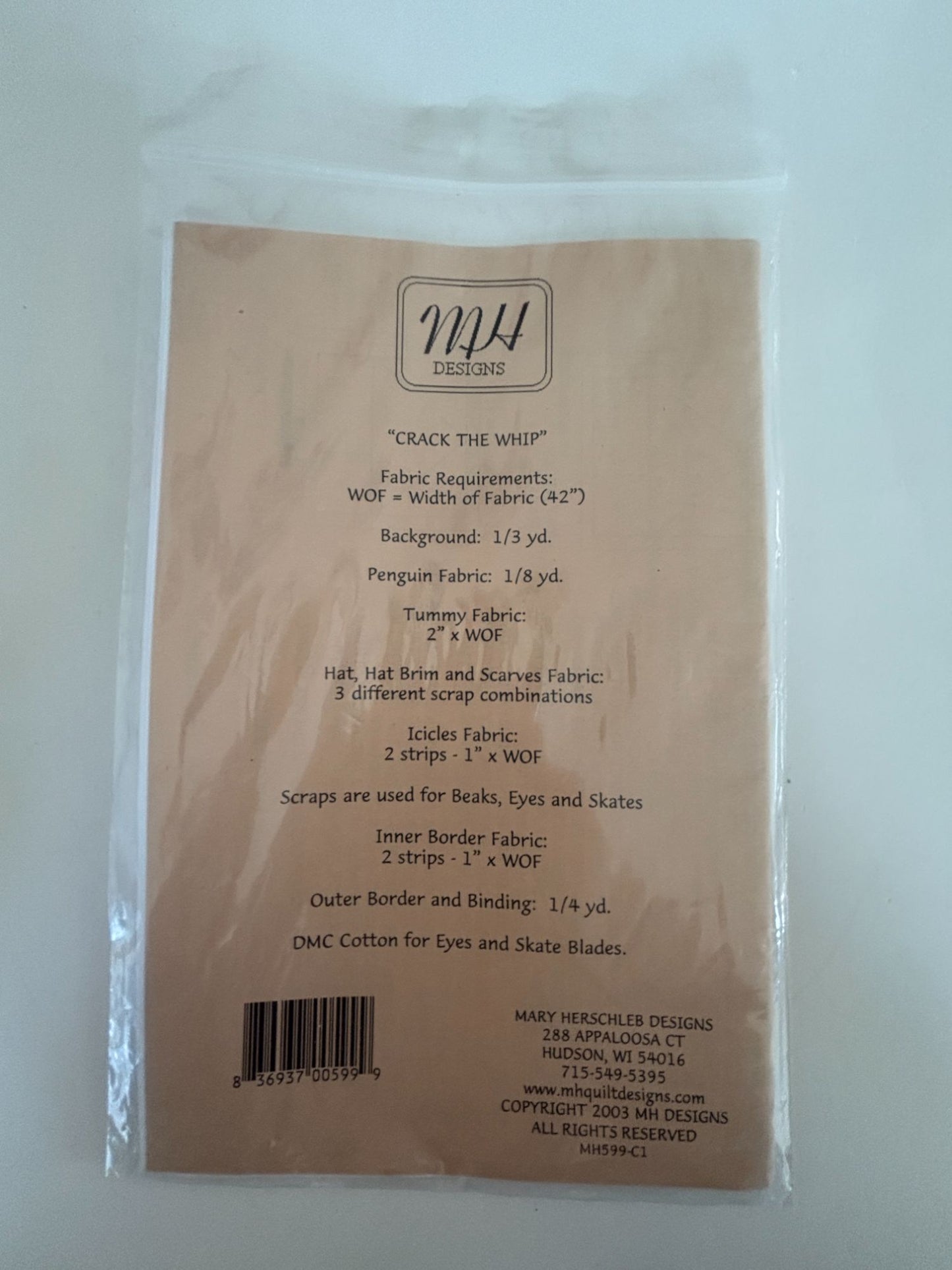 MH Designs Quilt Design 599 Penguins Crack The Whip Winter Ice Skating Christmas