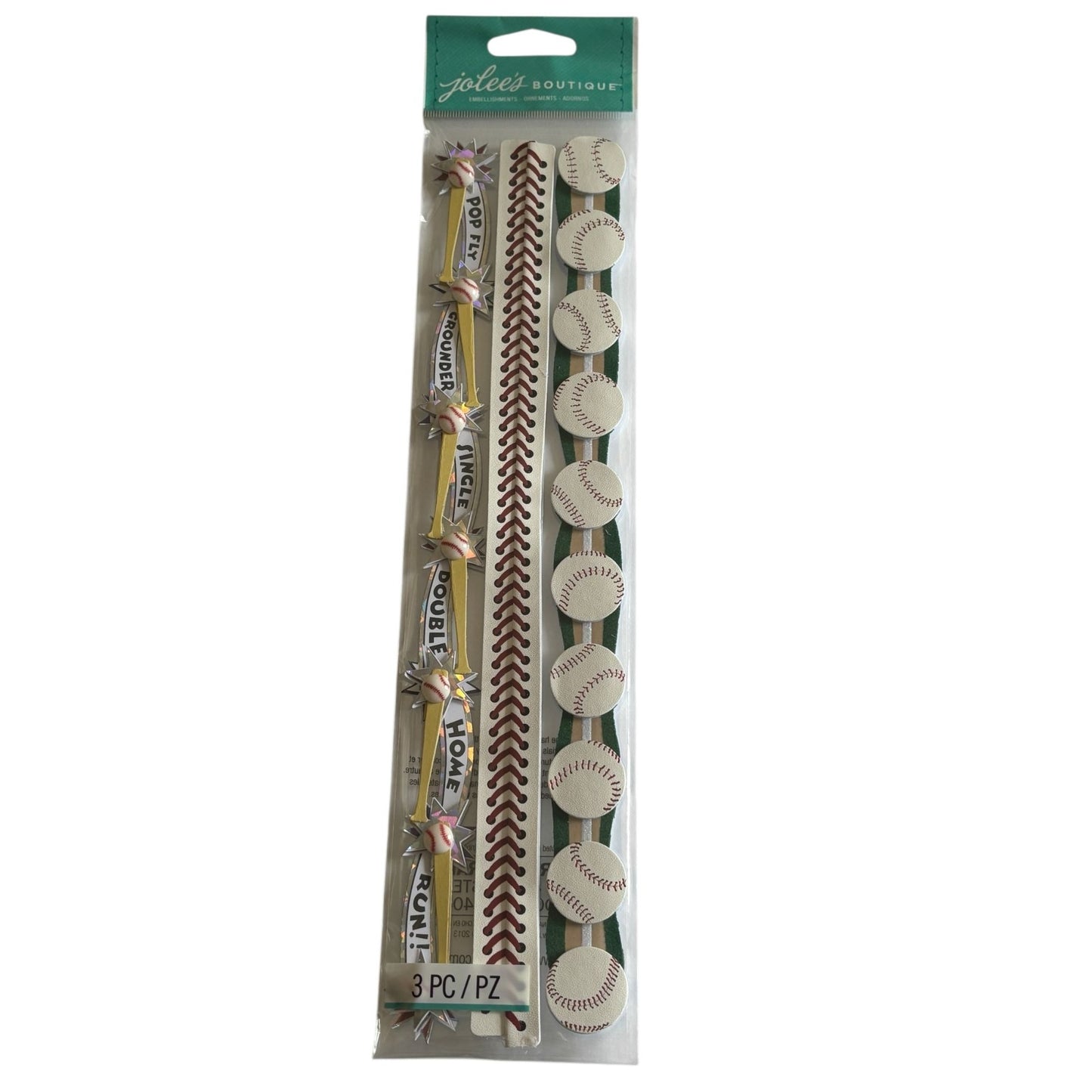 Jolees Boutique Embellishments Baseball Boys Sports Scrapbook 11.5 inch Craft