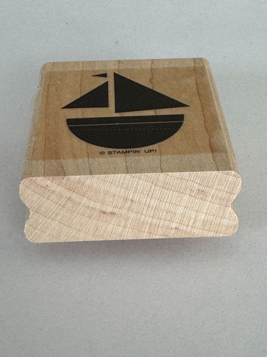 Stampin Up Rubber Stamp Sailboat Silhouette Boat Sailing Vacation Card Making