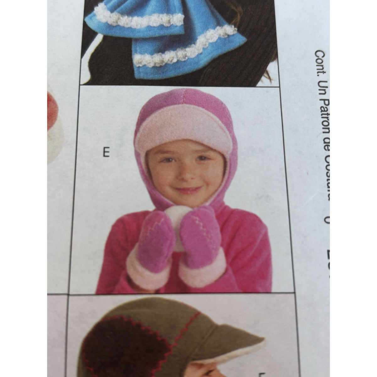 McCalls Sewing Pattern M5772 Kids Winter Hat Scarf Mittens Pompoms Girls Uncut