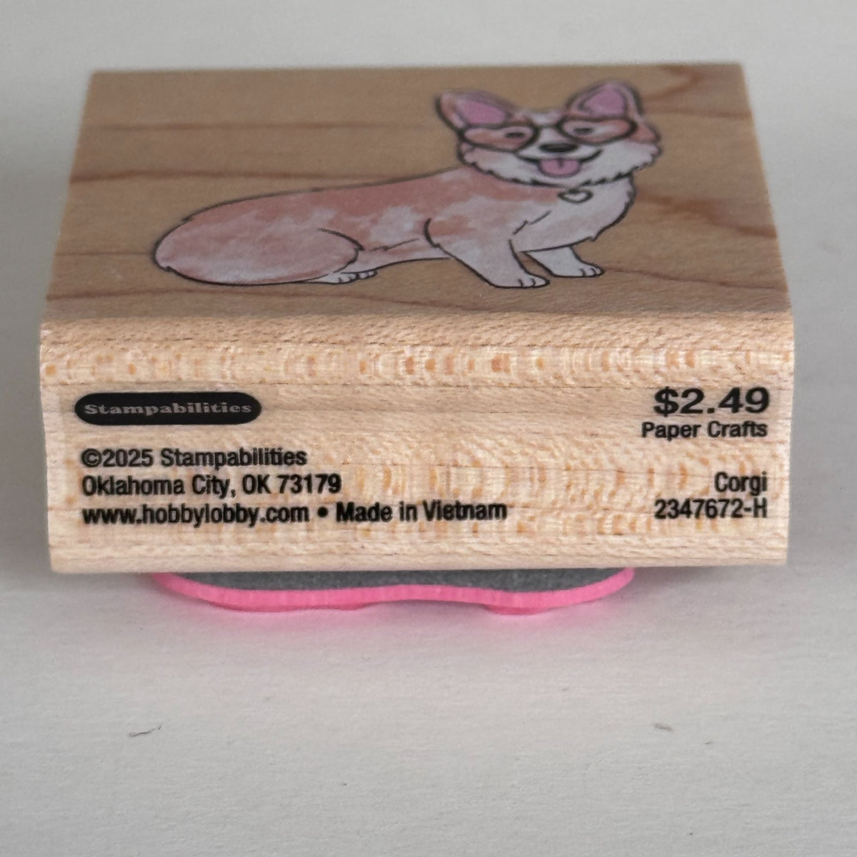 Stampabilities Rubber Stamp Corgi Dog Heart Glasses Cute Puppy Kawaii Cardmaking Animal Wood Mounted