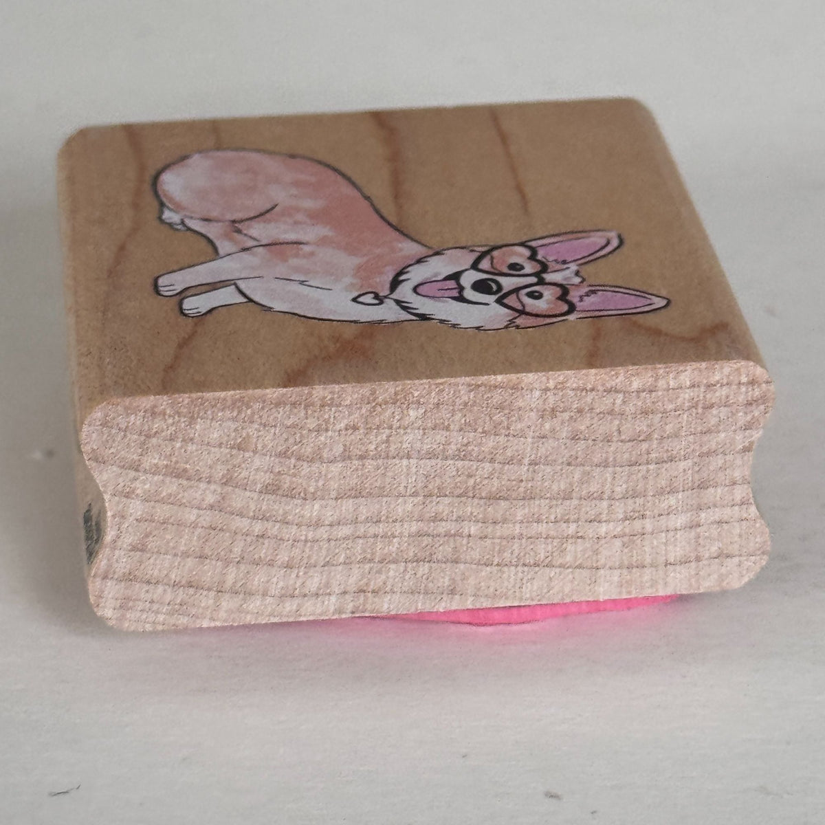 Stampabilities Rubber Stamp Corgi Dog Heart Glasses Cute Puppy Kawaii Cardmaking Animal Wood Mounted