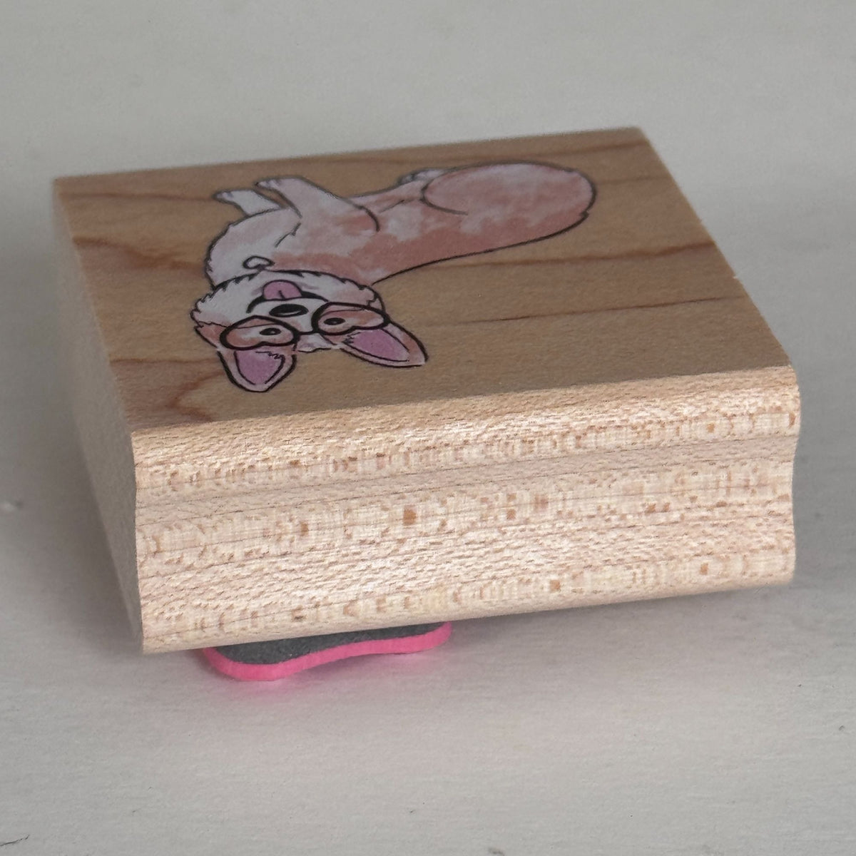 Stampabilities Rubber Stamp Corgi Dog Heart Glasses Cute Puppy Kawaii Cardmaking Animal Wood Mounted