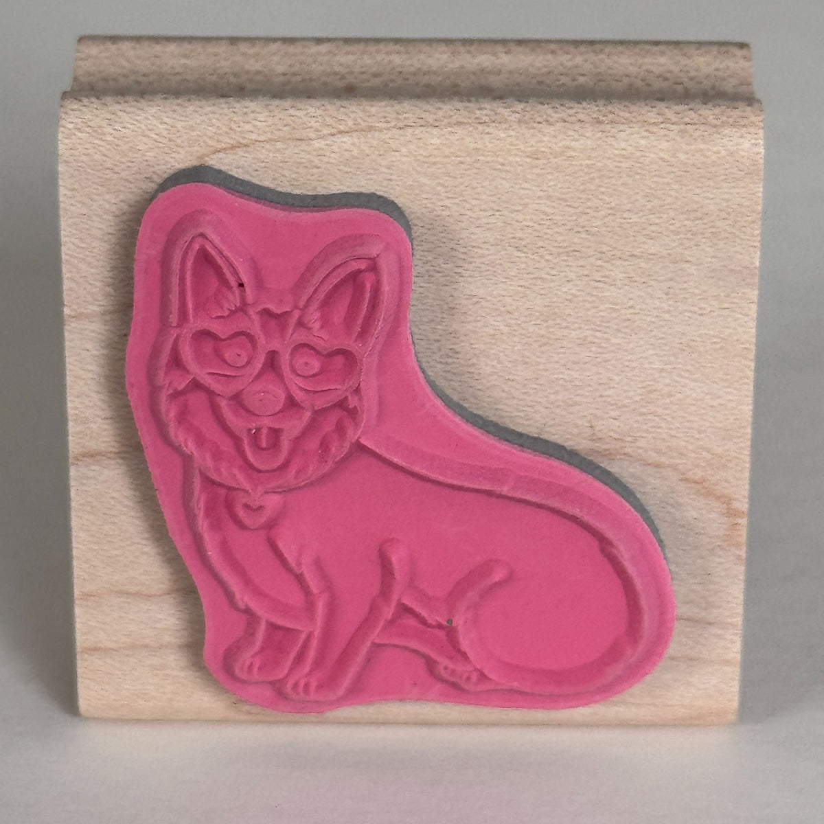 Stampabilities Rubber Stamp Corgi Dog Heart Glasses Cute Puppy Kawaii Cardmaking Animal Wood Mounted