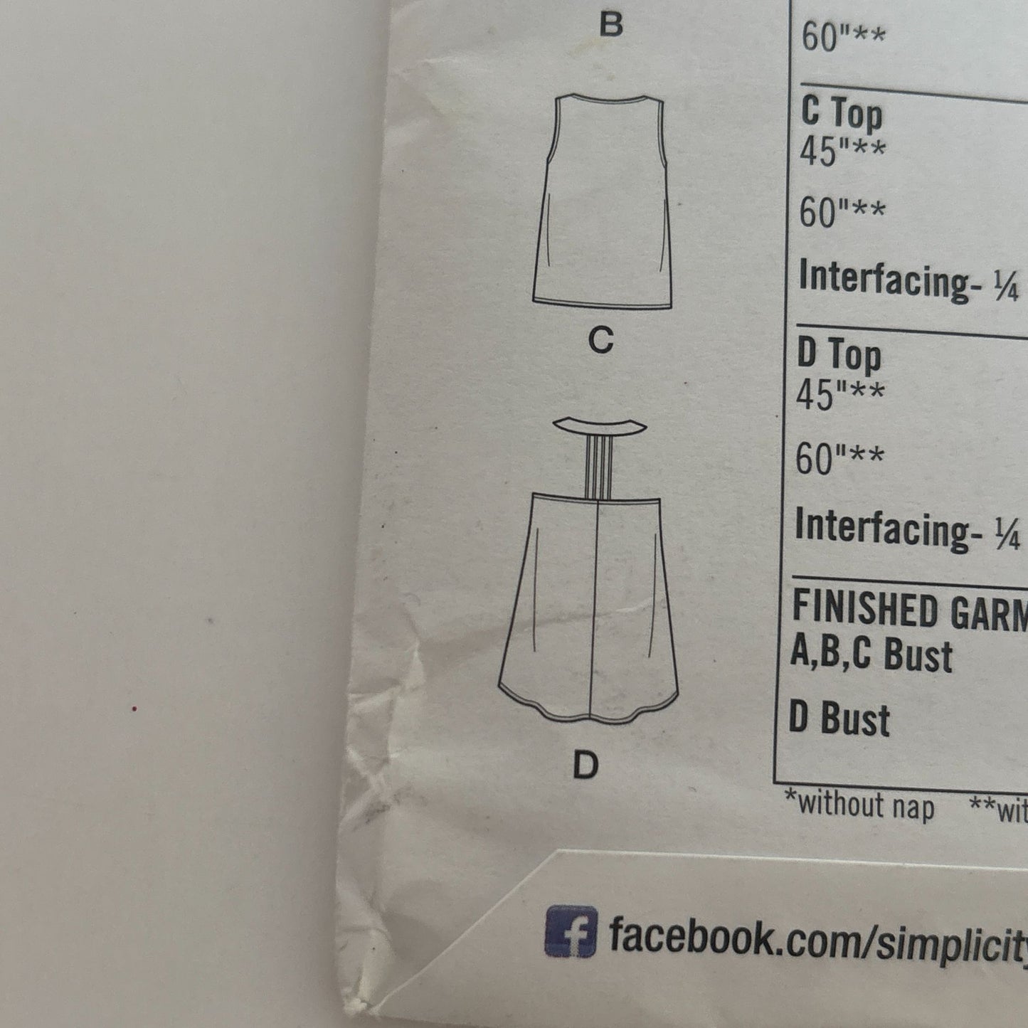 Simplicity Sewing Pattern 1614 Misses Summer Tops Sleeveless Shirt 12-20 Uncut