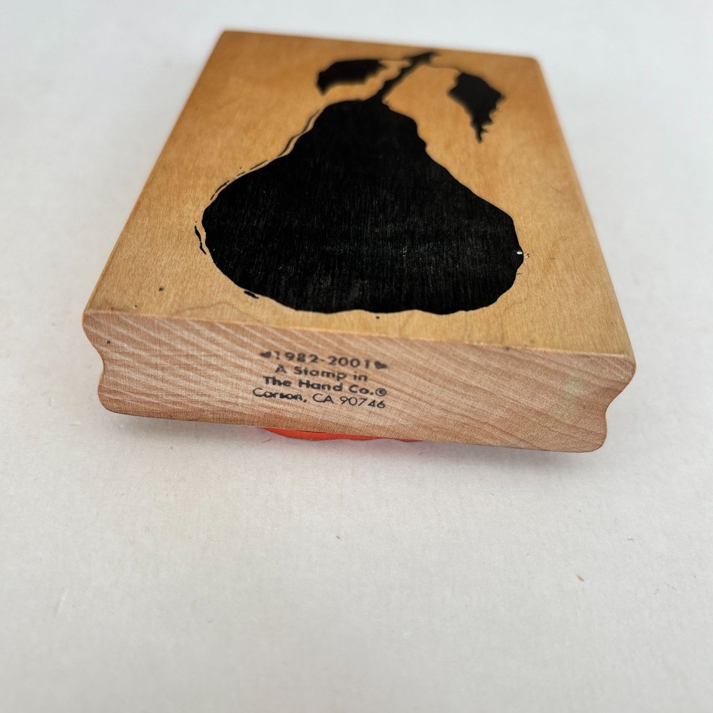A Stamp In The Hand Rubber Stamp Pear Silhouette Fruit Food Cooking Baking Wood