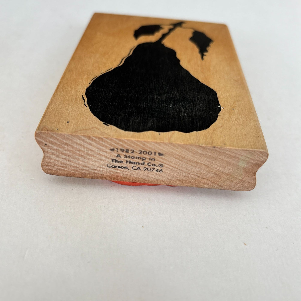 A Stamp In The Hand Rubber Stamp Pear Silhouette Fruit Food Cooking Baking Wood