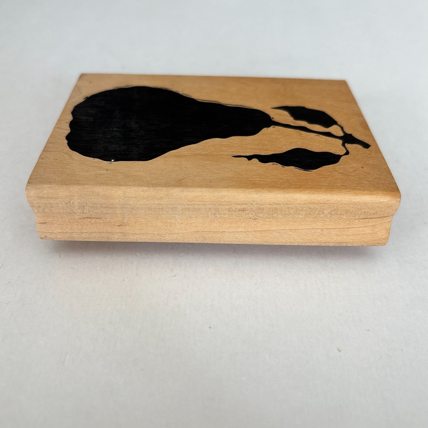 A Stamp In The Hand Rubber Stamp Pear Silhouette Fruit Food Cooking Baking Wood