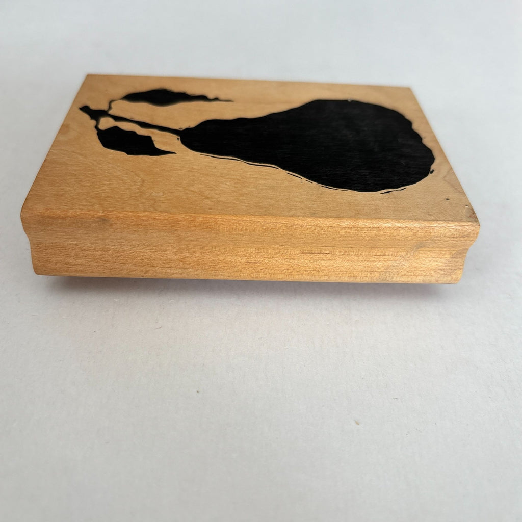 A Stamp In The Hand Rubber Stamp Pear Silhouette Fruit Food Cooking Baking Wood