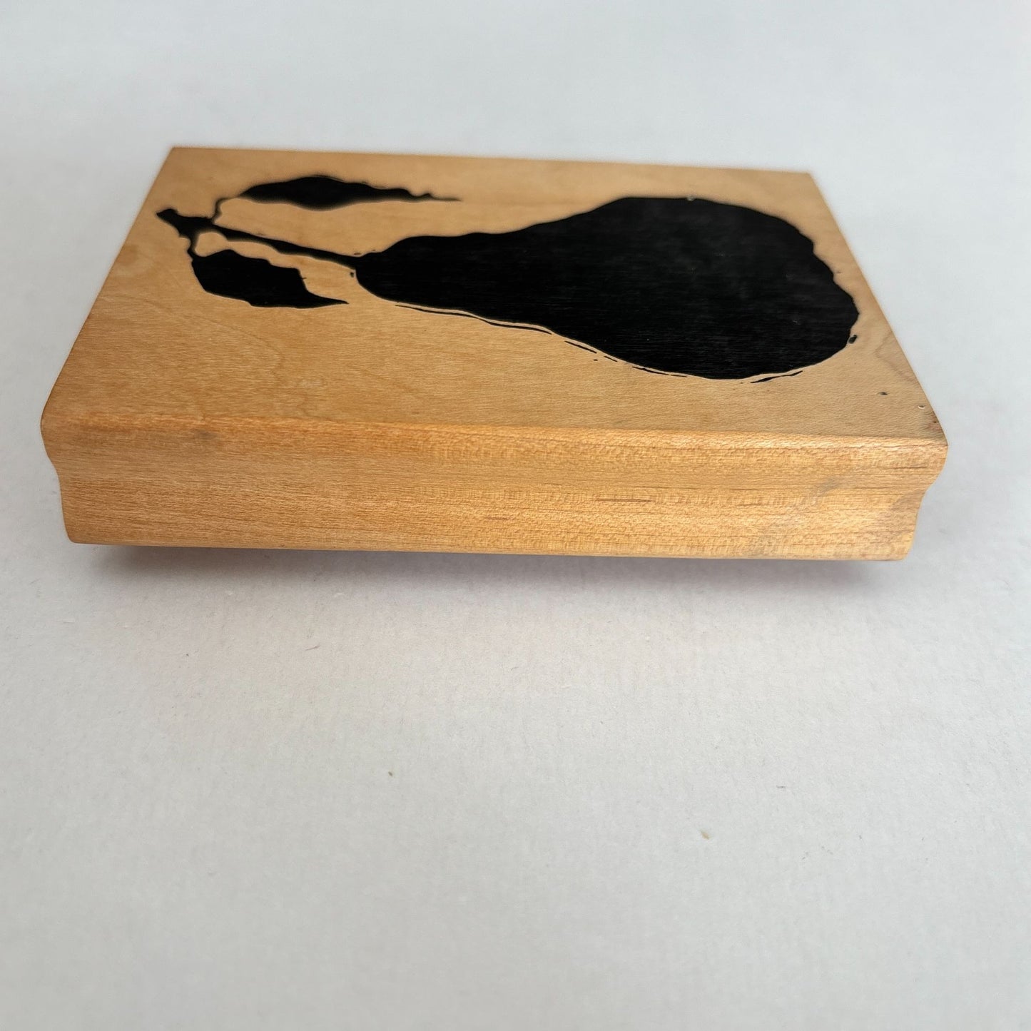 A Stamp In The Hand Rubber Stamp Pear Silhouette Fruit Food Cooking Baking Wood