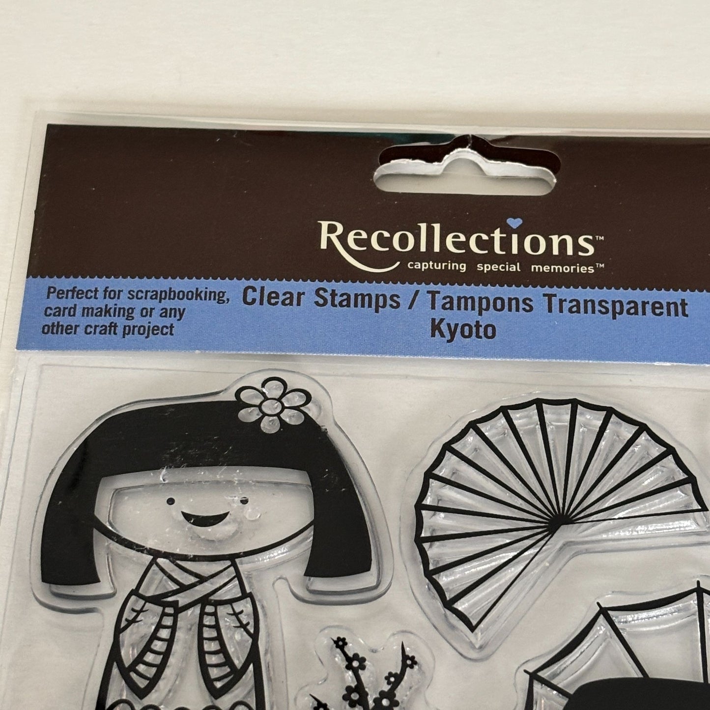 Recollections Clear Stamp Set Kyoto Kokeshi Doll Asian Japanese Girl Card Making Storybook Fan