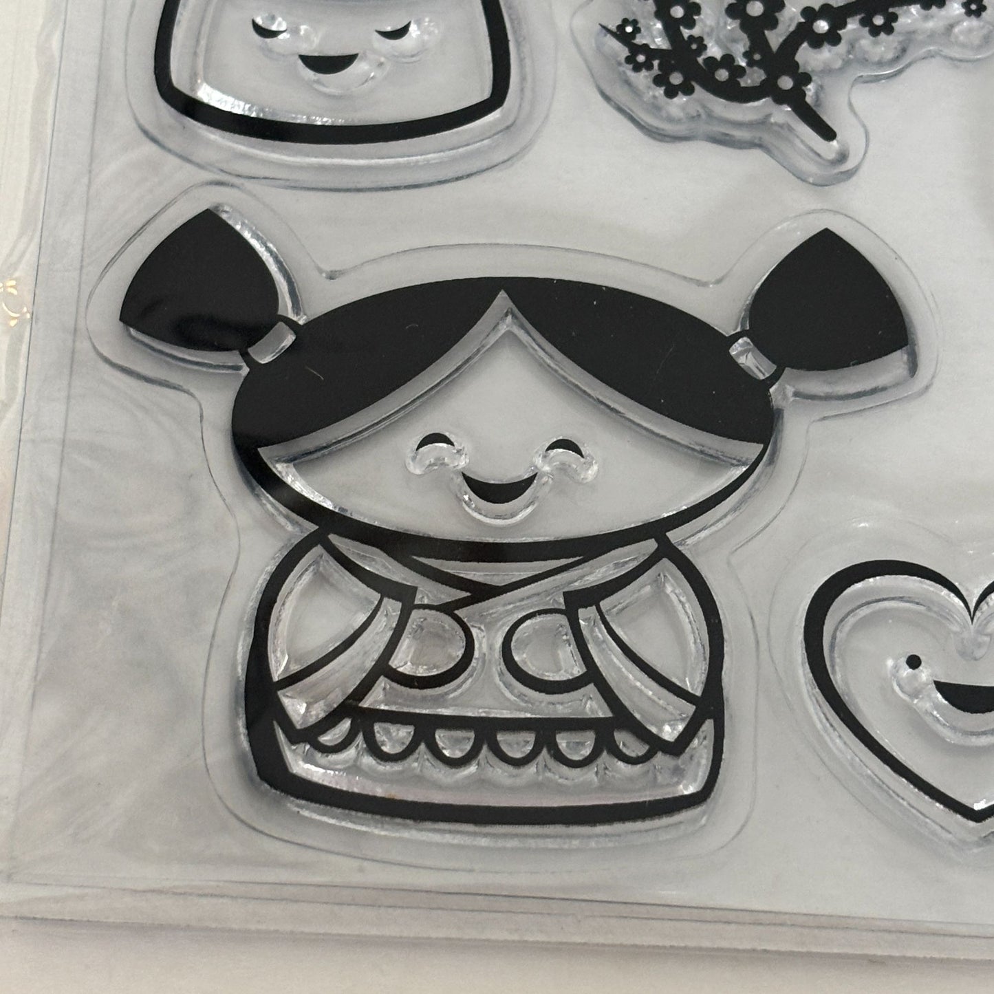 Recollections Clear Stamp Set Kyoto Kokeshi Doll Asian Japanese Girl Card Making Storybook Fan