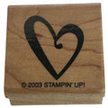 Stampin Up Wood Rubber Stamp Asymmetrical Heart Love Valentines Day Card Making