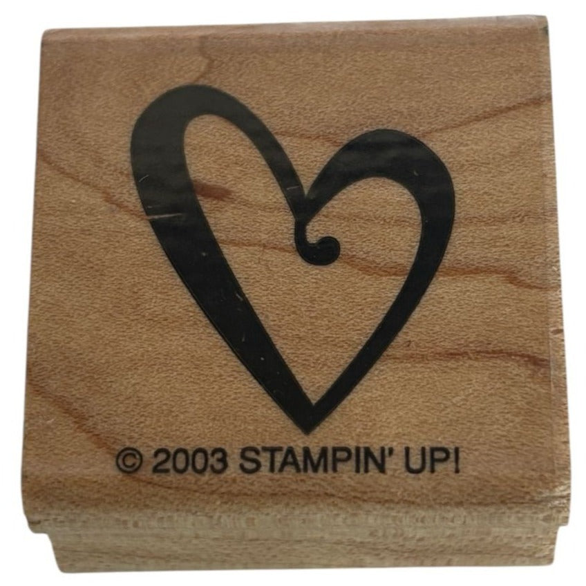 Stampin Up Wood Rubber Stamp Asymmetrical Heart Love Valentines Day Card Making