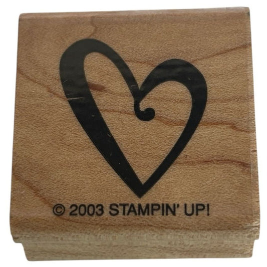 Stampin Up Wood Rubber Stamp Asymmetrical Heart Love Valentines Day Card Making