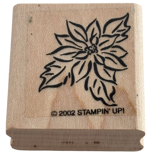 Stampin Up Rubber Stamp Poinsettia Flower Christmas Card Making Holidays Craft