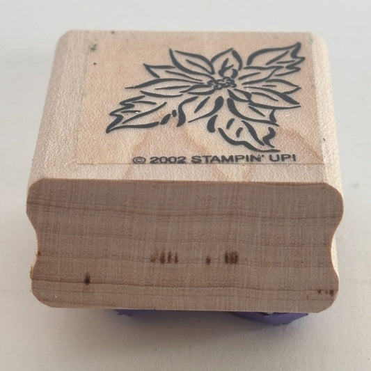 Stampin Up Rubber Stamp Poinsettia Flower Christmas Card Making Holidays Craft