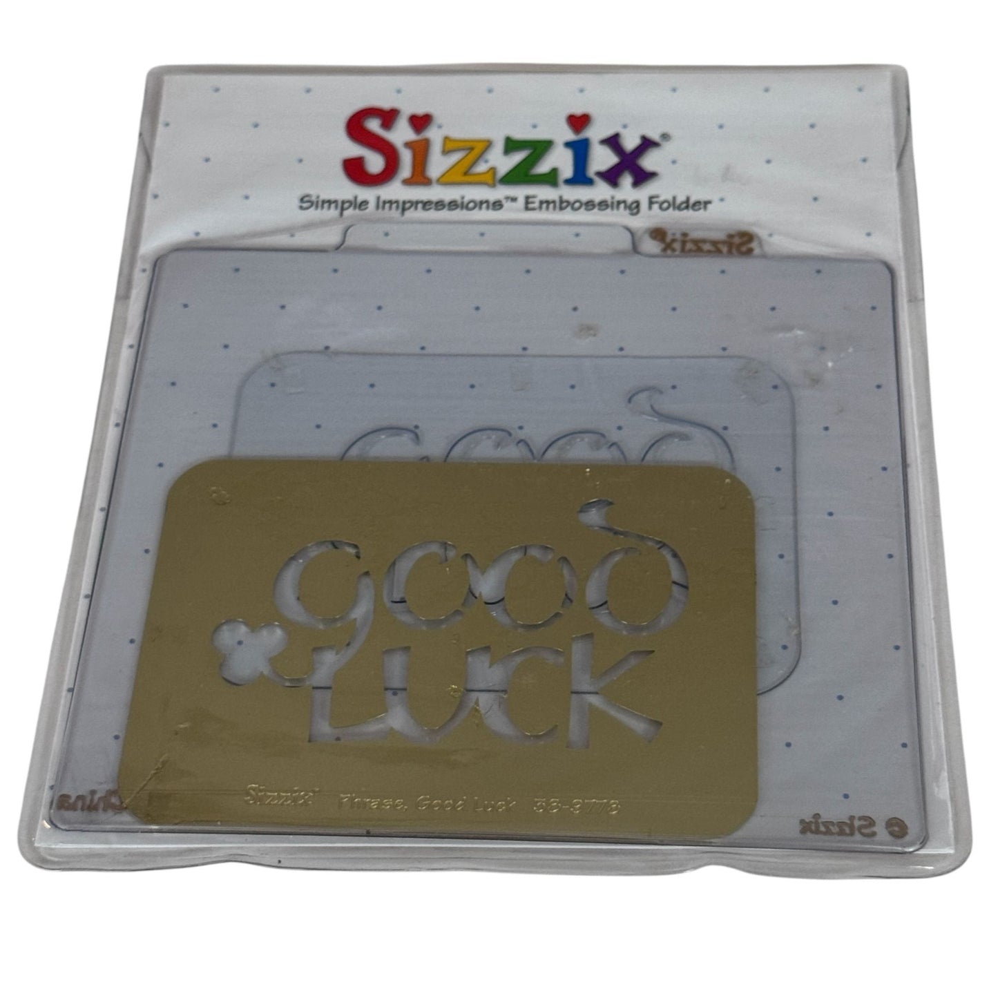 Sizzix Good Luck Embossing Folder Brass Stencil Counter Die Set Card Making Tool