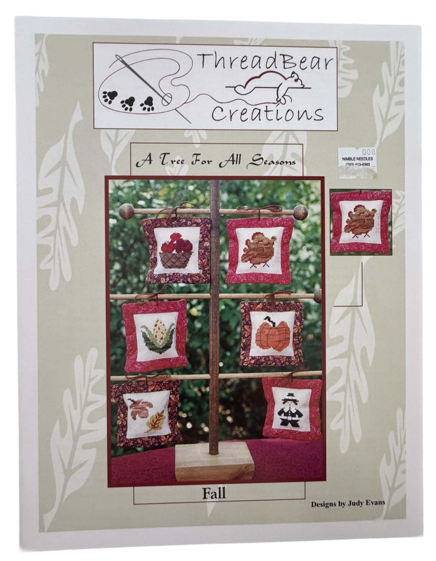 ThreadBear Creations Cross Stitch Pattern A Tree For All Seasons Fall Turkey