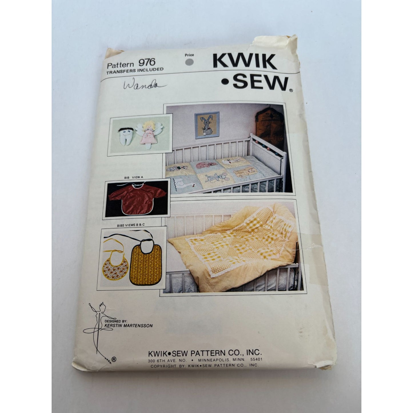Kwik Sew Sewing Pattern 976 Tooth Fairy Pillow Bibs Baby Blankets Organizer UC
