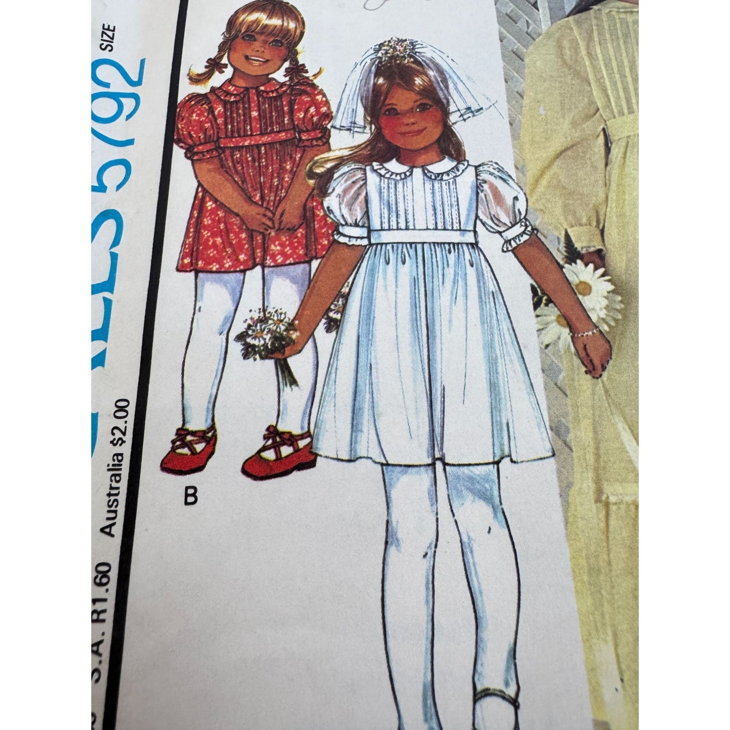 McCalls Sewing Pattern 5792 Flower Girl Dress Laura Ashley Size 4 UC Cottagecore