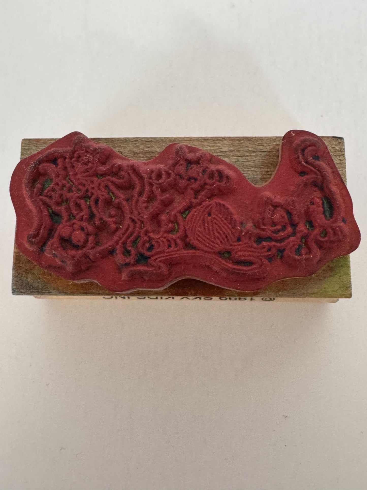 Sky Kids Rubber Stamp Playful Cats Kitten Ball of Yarn Animals Tickle Friendship