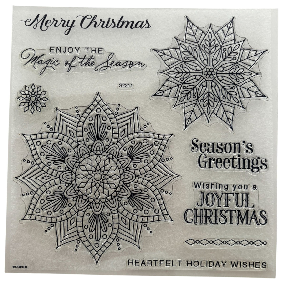 CTMH Acrylic Stamps Set Christmas Snowflake Mandalas Cardmaking Greetings S2211 My Acrylix Snow