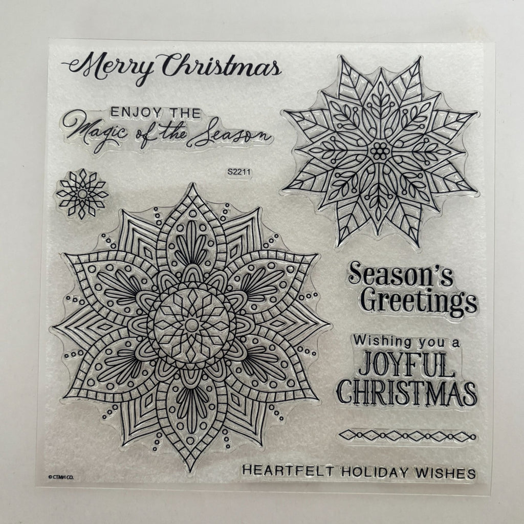 CTMH Acrylic Stamps Set Christmas Snowflake Mandalas Cardmaking Greetings S2211 My Acrylix Snow