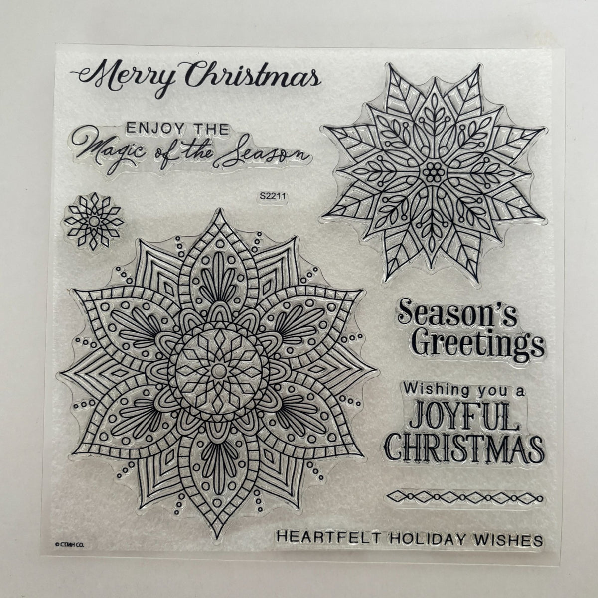 CTMH Acrylic Stamps Set Christmas Snowflake Mandalas Cardmaking Greetings S2211 My Acrylix Snow