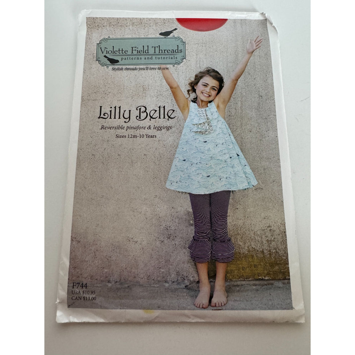 Violette Field Threads Sewing Pattern F744 Lilly Belle Pinafore Leggings 12M-10Y