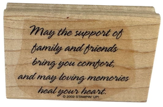 Stampin Up Rubber Stamp Sympathy Sentiment Card Making Words Support Heal Heart