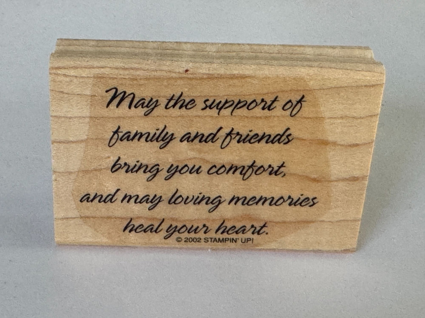 Stampin Up Rubber Stamp Sympathy Sentiment Card Making Words Support Heal Heart