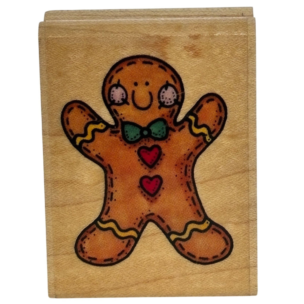 Rubber Stampede Rubber Stamp Gingerbread Man Boy Christmas Cookie Holiday Cardmaking Baking Wood Mounted