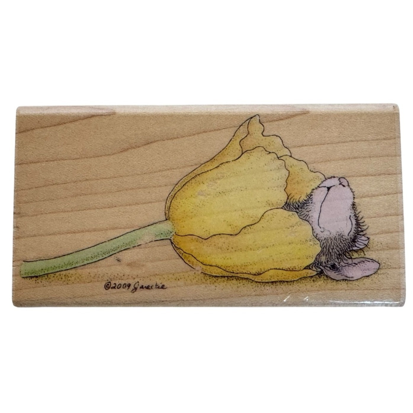Stampabilities House Mouse Rubber Stamp Flower Bed Muzzy Mouse Sleeping Nap Cute