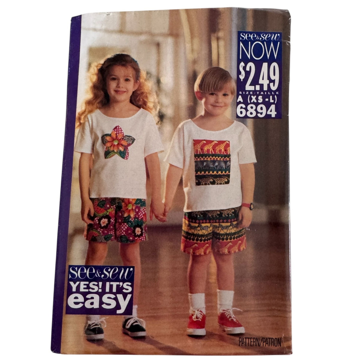 Butterick Sewing Pattern 6894 Childrens Top Shorts Kids Summer Outfit Easy 2-6X Uncut 1990s Vintage