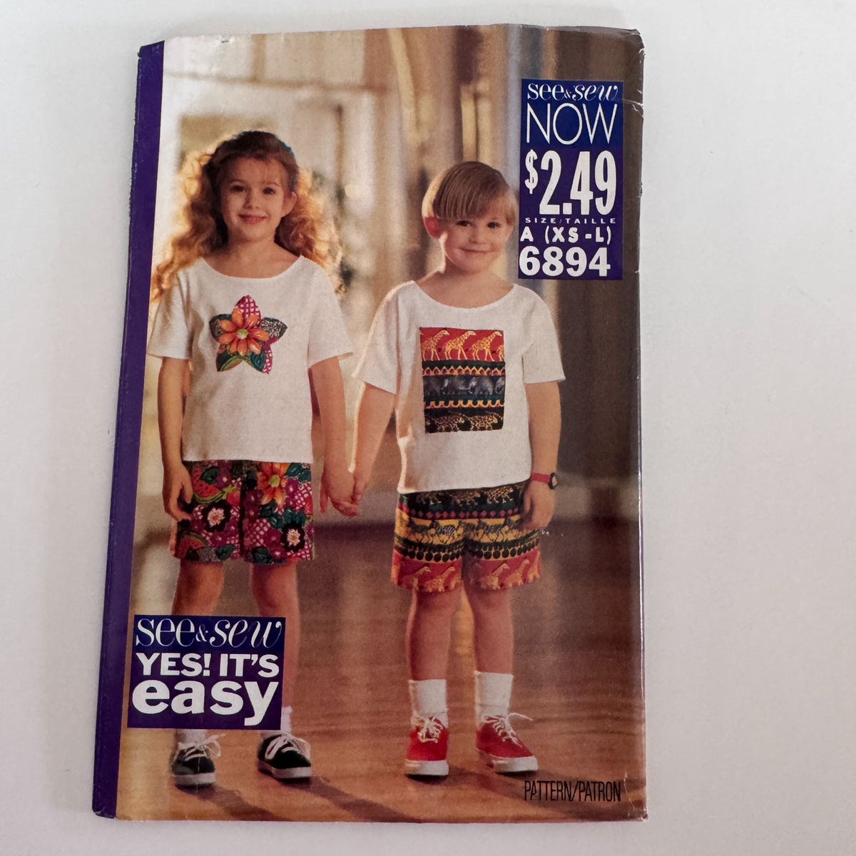 Butterick Sewing Pattern 6894 Childrens Top Shorts Kids Summer Outfit Easy 2-6X Uncut 1990s Vintage