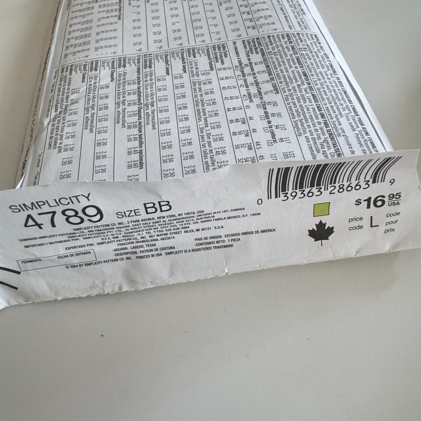 Simplicity Sewing Pattern 4789 Womens Wardrobe Pants Vest Jacket Jumper 20W-28W