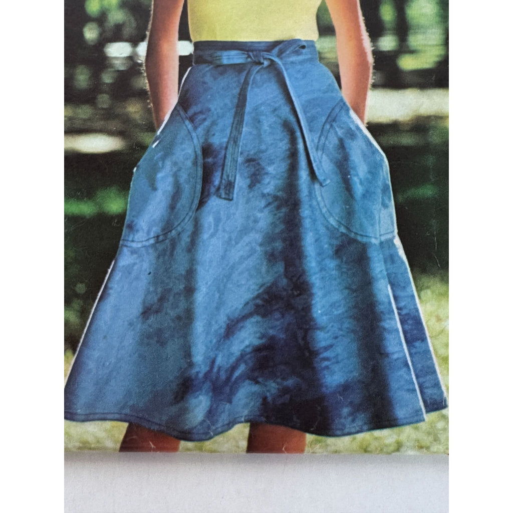 Butterick Sewing Pattern 5758 Flared Skirt Pockets Vintage Waist 26.5 inch Uncut