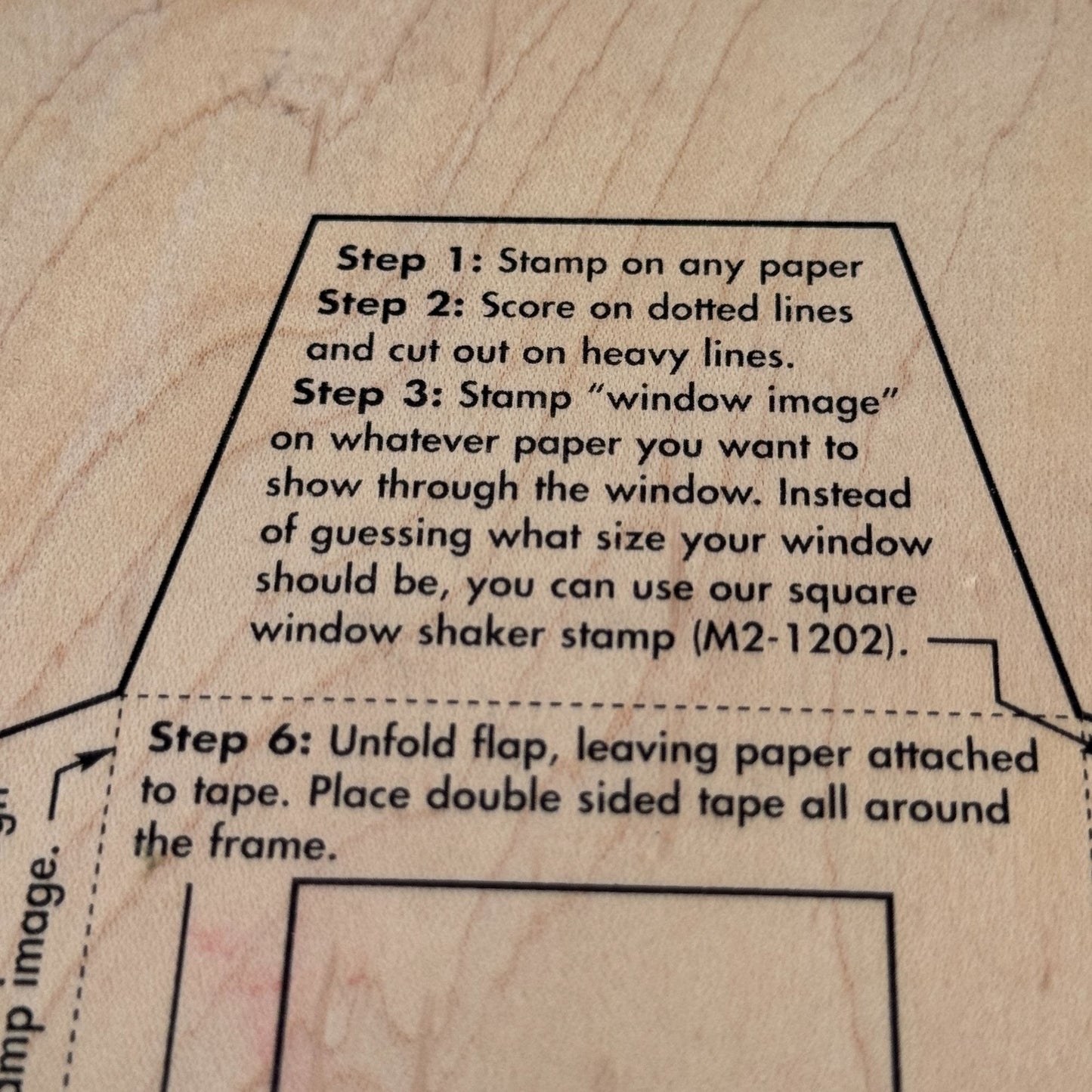Art Gone Wild Rubber Stamp Square Shaker Window Template Card Making Wood Mount