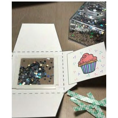 Art Gone Wild Rubber Stamp Square Shaker Window Template Card Making Wood Mount