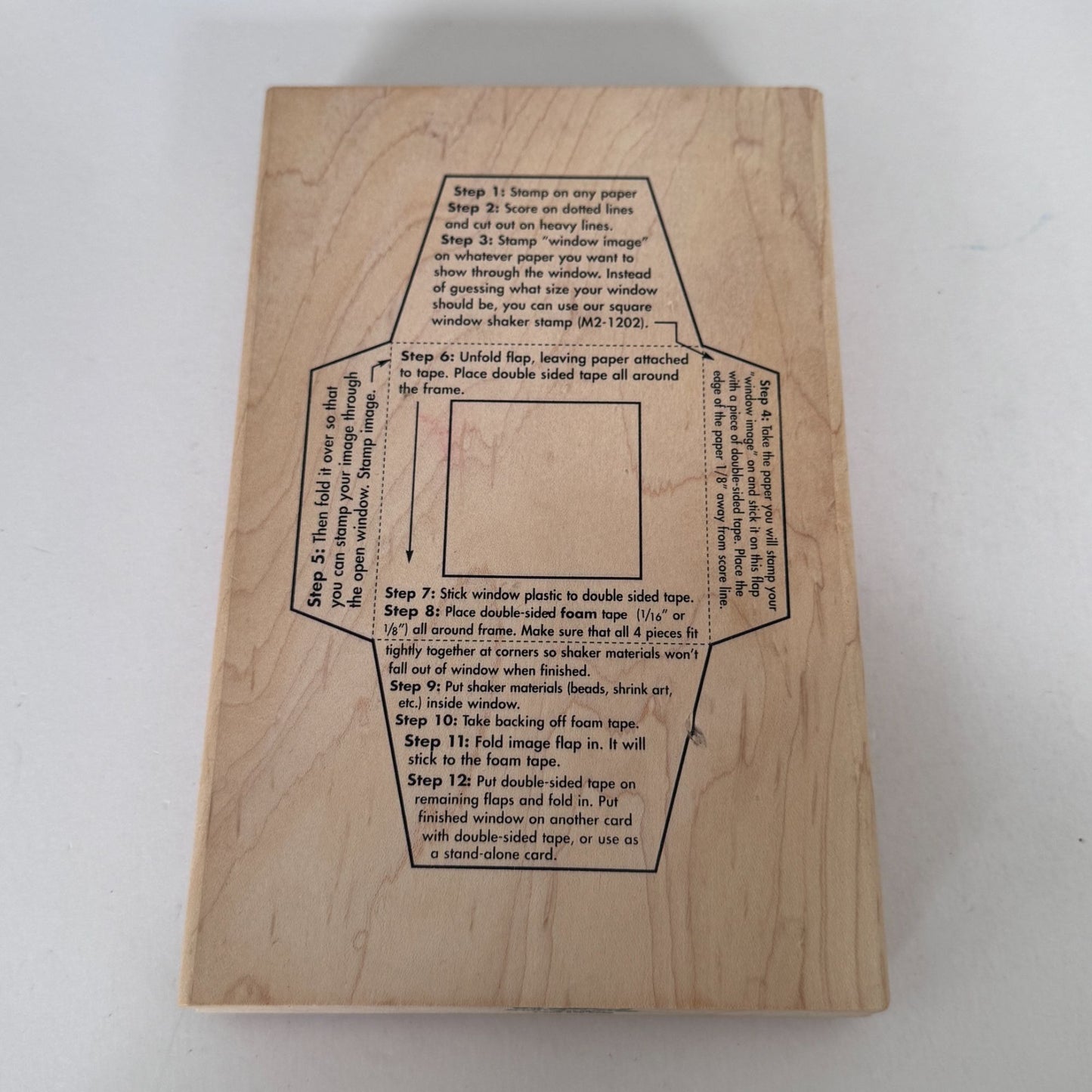 Art Gone Wild Rubber Stamp Square Shaker Window Template Card Making Wood Mount