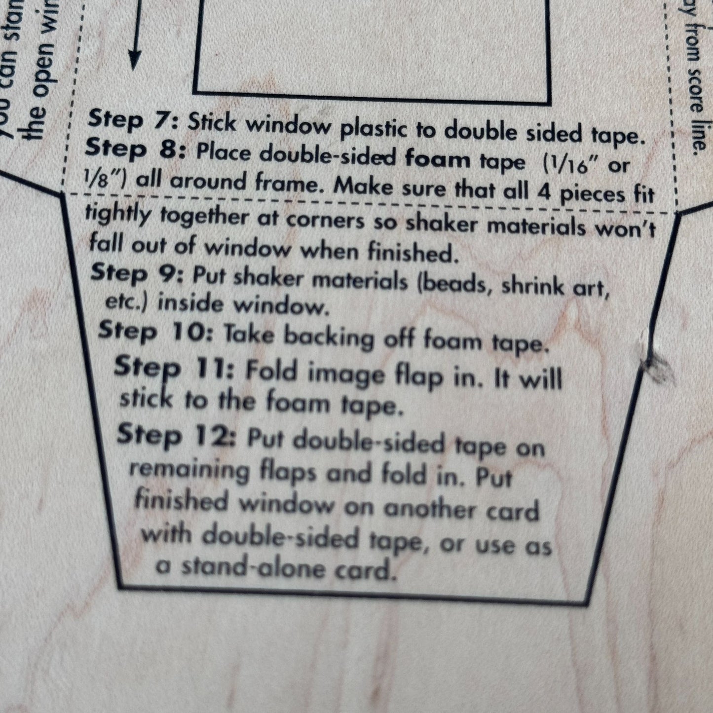 Art Gone Wild Rubber Stamp Square Shaker Window Template Card Making Wood Mount