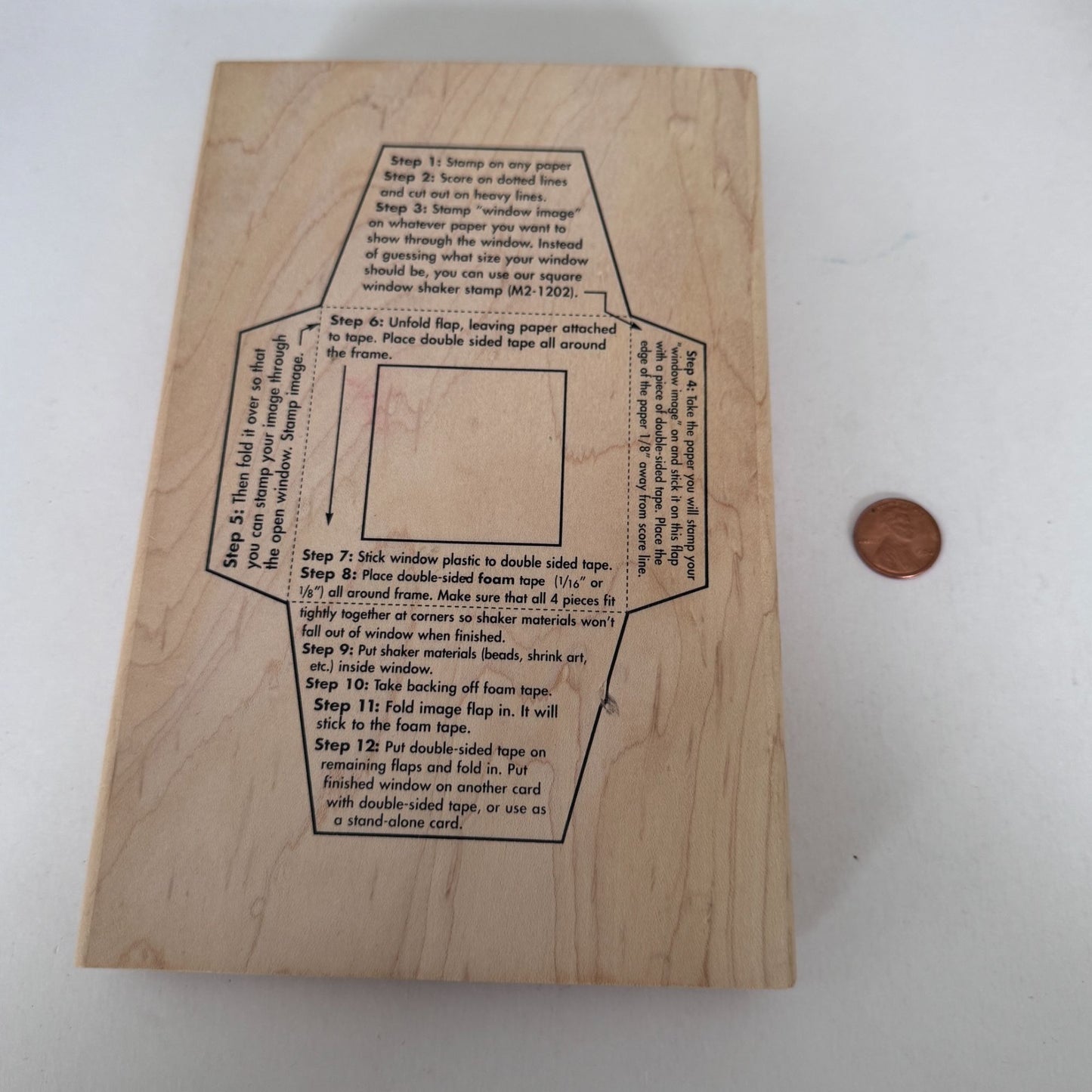 Art Gone Wild Rubber Stamp Square Shaker Window Template Card Making Wood Mount