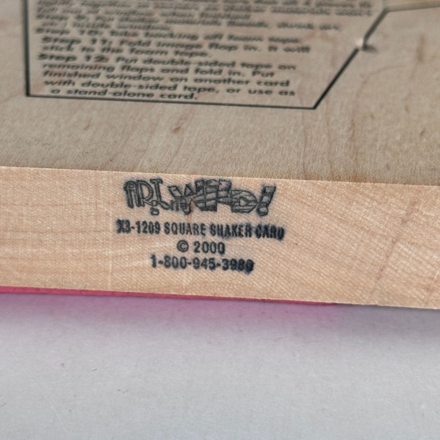 Art Gone Wild Rubber Stamp Square Shaker Window Template Card Making Wood Mount
